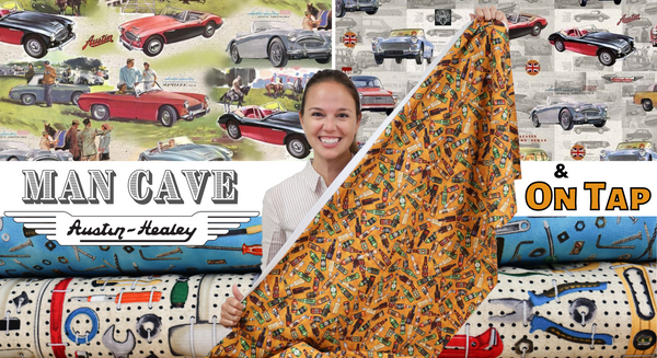 New Fabric Video #77! Man Cave, Austin Healy, and On Tap