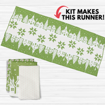 Christmas Village Runner Kit - (GREEN) Finished Size: 29" x 70"