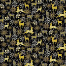 Deer & Floral Black Metallic HOLIDAY-CM3623