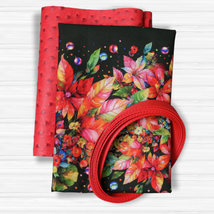 Easy Tote Bag Fabric Kit - Yuletide Blooms