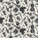Grey Instruments & Music Notes-Cream MUSIC-CD3093-CREAM