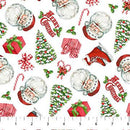 Vintage Christmas-Santa Toss White/Multi DP28165-10