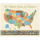 On The Road Again-36" US Map Panel Multi 2600-30737-X
