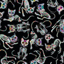 Tossed Skeleton Cats-Black CAT-CD3602-BLACK
