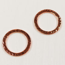 1" Flat Rings 2 pk-Rose Gold Textured