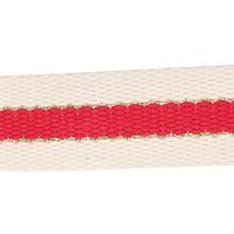 30mm Striped Webbing w/Metallic-Red 1124-30-008