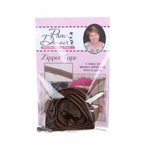 3 yards of Reversible Coil Zipper Tape with 8 Slides Brown ENR-BR