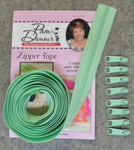 3 yds Reversible Coil Zipper Tape w/8 Slides-Mint ENR-M