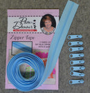 3 yds Reversible Coil Zipper Tape w/8 Slides-Sky Blue ENR-SKY
