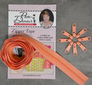3 yds Reversible Coil Zipper Tape w/8 Slides-Coral ENR-C