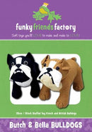 Butch & Bella Bulldogs Pattern 13in Stuffed Soft Toy - FF3876