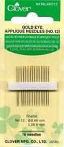 Clover Applique Needles Size 12 15ct 497CV-12