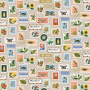 Curio-Botanical Postage Stamps Khaki Metallic RP1104-KH1M