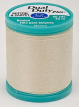 Dual Duty Plus Button and Carpet Thread 50yds 10wt  Cream - S9208020