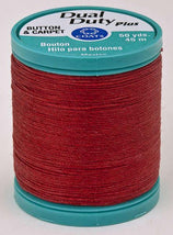 Dual Duty Plus Button and Carpet Thread 50yds 10wt  Red - S9202250