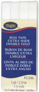 Extra Wide Double Fold Bias Tape White- 117206030