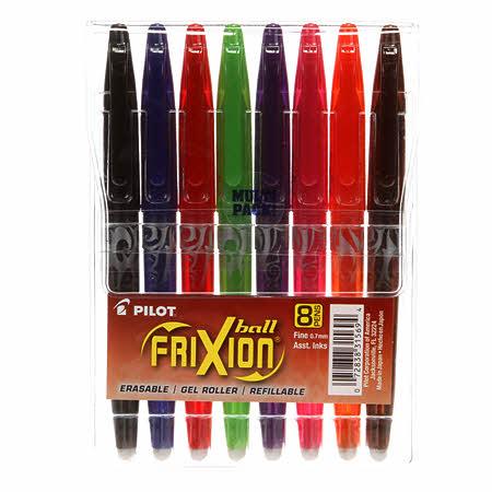 Frixion Pen Assortment 8 pack Fine Point 0.7mm Heat Erase - FX7C8001-P –  The Sewing Studio Fabric Superstore