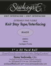 Fusible Knit Stay Tape 1in Extremely Fine Black