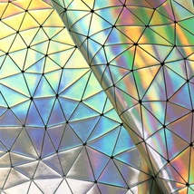 Geometric Iridescent Faux Leather - Light Gold - 18" x 54"