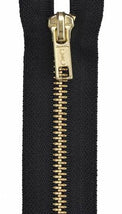 Heavy Weight Brass 1-Way Separating Zipper 24in Black F2524-BLK