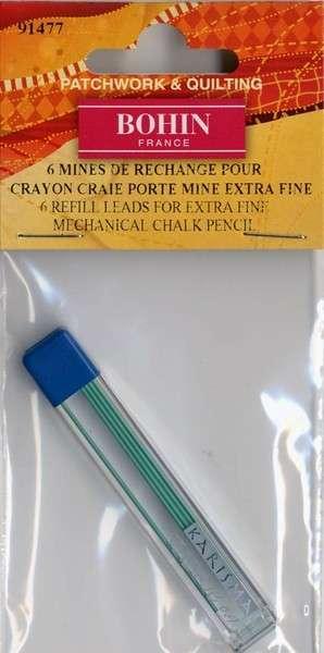 Bohin Mechanical Chalk Pencil Refill 6/Pkg-White