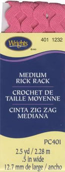 Medium Rick Rack Berry Sorbet pk (.5"W x 2.5Yds) - 1174011232