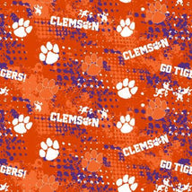 NCAA-Clemson Splatter Cotton CLEM-835