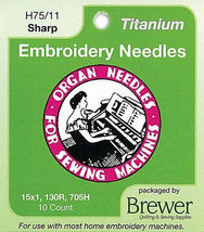Organ Embroidery Titanium Sharps sz75/11