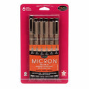 Pigma Micron Pen Set 6 Sizes Black 30062