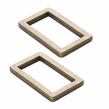 Rectangle Ring Flat 1" Antique Brass Set of 2 HAR1RRABTWO