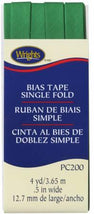 Single Fold Bias Tape Emerald- Wrights 117200044