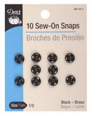 Snap Sew-On Size 1/0 Black 80-1-0-1