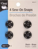 Snap Sew-On Size 4 Black 80-4-1