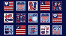 Star Spangled Beach-24" PanelNavy 7490-77