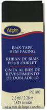 Tape Hem Facing Bias Black Wrights 117100031