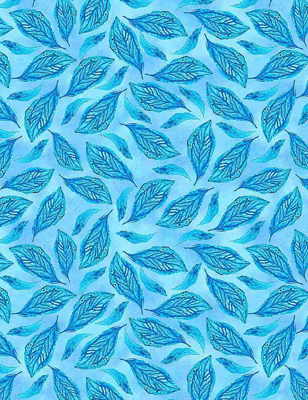 Tossed Painted Small Leaves-Sky PEACOCK-CD1070-SKY
