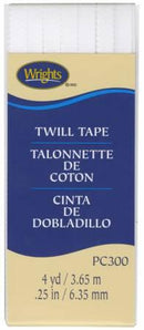 Twill Tape 1/4in White 117300030
