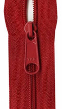 Ziplon Closed Bottom Zipper9" - Red - 04-09519