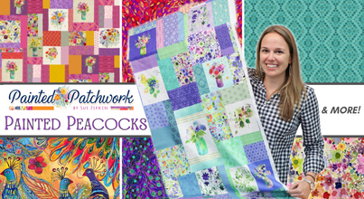 New Fabric Video #99: Painted Patchwork, Painted Peacocks & More!