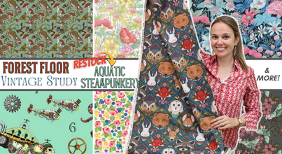 New Fabric Video #98: Forest Floor, Vintage Study, RESTOCK Of Aquatic Steampunkery & More!!