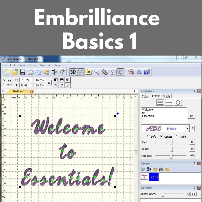 Embrilliance Basics 1* Fri 10/03 9:30am-12:30pm