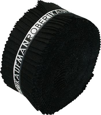 2-1/2in Strips Roll Up Kona Solids Black Colorway 40pcs - RU-196-40