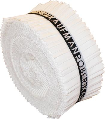 2-1/2in Strips Roll Up Kona Solids White Colorway 40pcs - RU-190-40