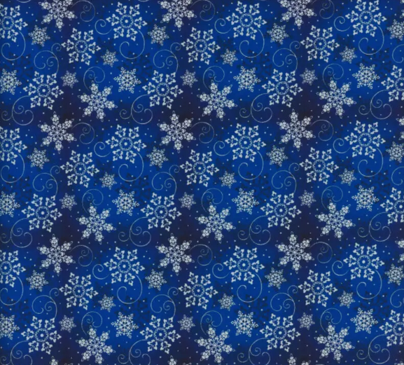 2024 Christmas-Snowflakes Navy 133455