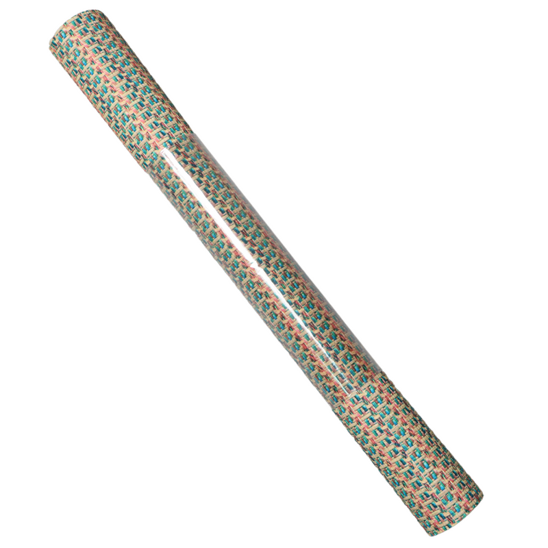Precut Vinyl - Braided Pattern - Blue/Brown - 18" x 53"