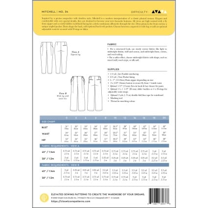 Mitchell Trousers Pattern CCP34