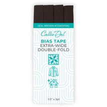 Extra Wide Double Fold Bias Tape Seal Brown 1/2in x 3yd - CDWDF092