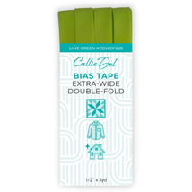 Extra Wide Double Fold Bias Tape Lime Green 1/2in x 3yd - CDWDF628