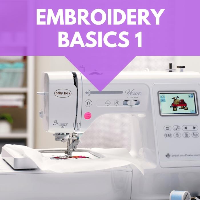 Embroidery Basics 1* Sat 08/30 9:30am-12:30pm