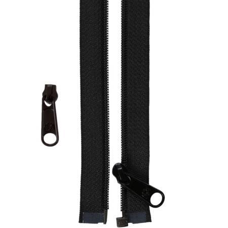 50in Separating Zipper and Extra Slide Black ZIP50-105